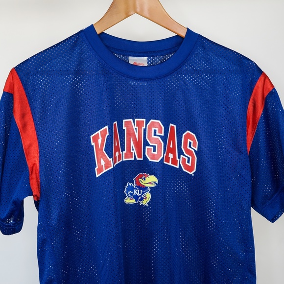 KU Jayhawks Football Jersey Crop Top - Picture 4 of 9